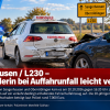 Sangerhausen / L230 – Fahrschülerin bei Auffahrunfall leicht verletzt