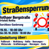 Straßensperrung im Ortsteil Rotha