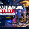 Briefkastenanlage offenbar mit Pyrotechnik zerstört